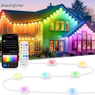 PIXELGLOW Eaves Lights, IP67 Waterproof RGB Lights, All Holiday Bluetooth Smart App Remote Control L