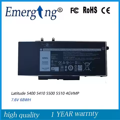4GVMP Battery for Dell Latitude 5400 5500 5401 5501 5511 5410 Inspiron 7590 2-in-1 Series 7.6V 68Wh