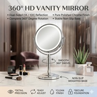 GoJalan [Minimalis Moden] Cermin Meja Estetik Makeup Mirror Stand Desk Decor Mirror Cermin Bulat Kec