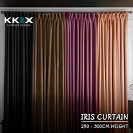 kkbxcurtain - Iris Hook/Eyelet Mix Langsir Blackout Curtain (290cm-300cm)