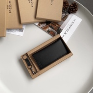 bag official store Mens black palm line pattern money folding long wallet F74978 Size: 20*11cm