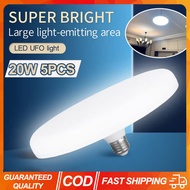 (Local stock) 5PCS 20W UFO LED Lamp E27 Base Cold White For Hallway Closet Small Room Porch