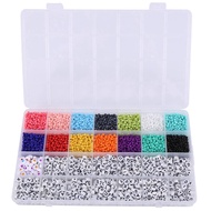 5000Pcs Beads Kit, 3mm Glass Seed Beads, Alphabet Letter Beads and Heart Shape Beads for Name Bracelets Jewelry Making and Crafts