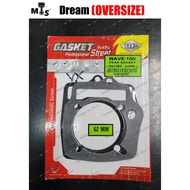 👍UP (OVERSIZE) 62mm/60mm/59mm/58mm/57mm EX5 Dream/Class1/W100 (Alih Tiang/NO Hole) Custom HEAD Gasket SPECIAL BLOCK BLOK