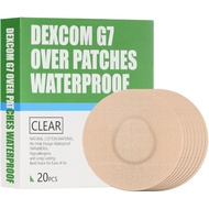20 Pack,Over patches Waterproof for Dexcom g7,CGM sensor patches| Non-Glue Central, Full Coverage, L