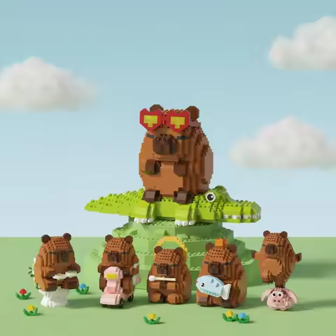 Lovely Cartoon Animals Nanobricks Capybara Micro Diamond Block Construction Model Building Bricks Ed