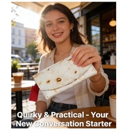 The Burrito Wallet, Giant Tortilla Leather Purse, Travel Card Holder Organizer