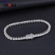 ❈﹍100% 925 Sterling Silver 3Mm4mm Real Moissanite Gemstone Bangle Charm Wedding Tennis Chain Bracelet Fine Jewelry Whole