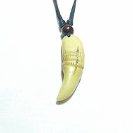 Ethnic Necklace Tooth Pendant Resin Necklace for Men and Women