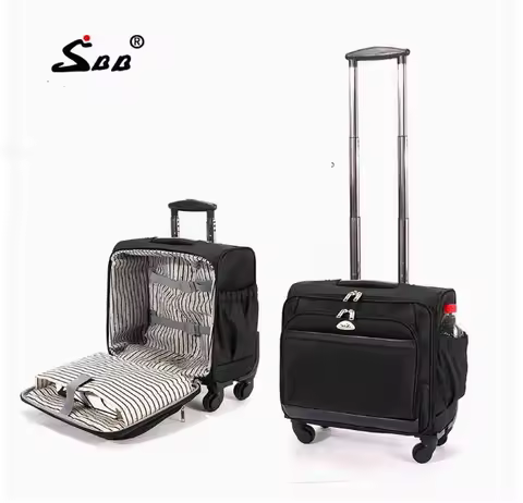 Men Spinner Travel Luggage Suitcase 18 Inch Business Travel Luggage Bag On Wheels Trolley Bag Men la