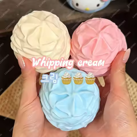 Crunchy Whipping Cream Stress Ball Squishy Toys Moldable Whipped Cream Squeeze Ball ASMR Anti Stress