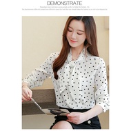 Office shirt ️ NANA bow tie polka dot shirt [beautiful outfit]