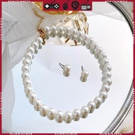 STA Glass Pearl Necklace and Earring Set Women s Imitation Pearl Jewelry Set with Pendant Chain Temp