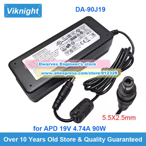 Original 19V 4.74A 90W APD Adapter DA-90J19 NB-90A19 for GNB-G5 Nas DNS 340L WD EX4100 DLINK 3 PR410