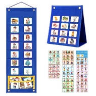 Double Side Visual Schedule Chart 18+1 ket Todder Daily Routine Chart