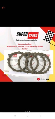 Kampas Plat kopling Racing Superspeed Thailand untuk Blade  125 New supra x 125 Helm-in/FI Bahan Kev