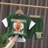 Setelan anak laki laki dan perempuan hodie pendek anak motif terbaru baju dan celana anak umur 6bula