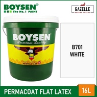 Boysen Permacoat Flat Latex White Acrylic Latex Paint - 16L RLw