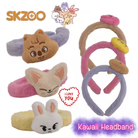 SKZOO Stray Kids Wolf Chan Leebit Cute Cartoon Headband High-Value Creative Hair Tie Headband for Wa