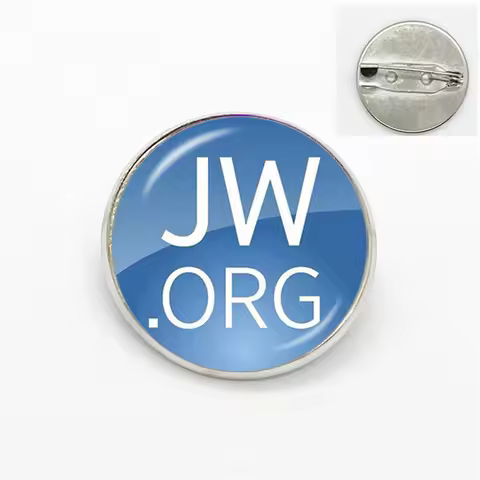 JW.ORG Brooches Jehovah's Witnesses Art Picture Glass Dome Cabochon Collar Pins Badge For Bag Clothe