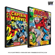 Vintage Marvel Comic Cover Poster Premium Frameblock Frame - Old-School Retro Comic Poster