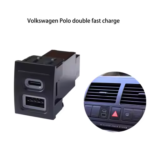 1PC 12V/24V car charger Socket PD fast charge QC3.0 Dual Charging Outlet Power Adapter Phone For VW 