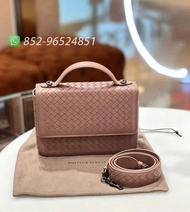 🔥全新閒置 可送禮✨全港最平 ‼支持面交陪驗 ‼🌈BOTTEGA VENETA Brown Alumna Classic Woven Pink 粉色 💖可單肩 可斜肩👏現貨 #女款手袋#通勤#百搭#B