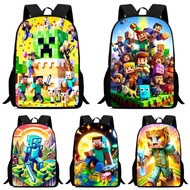 Kids School Bag Minecraft 3D Cartoon Backpack Lightweight Durable Primary School Bag