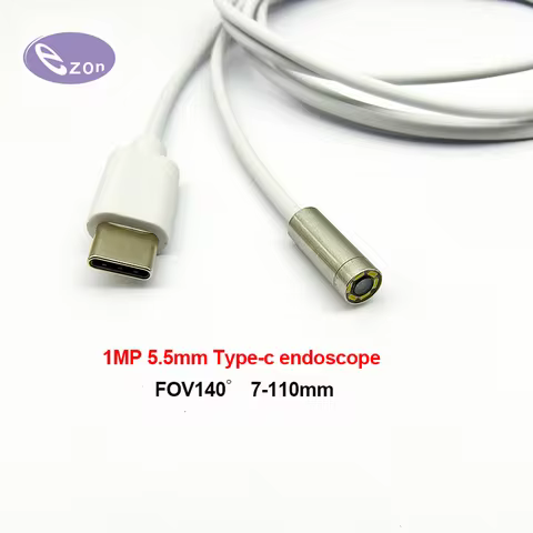 1MP Portable Type-c Endoscope Camera IP67 Waterproof 5.5mm FOV140゜Flexible Cable for Android