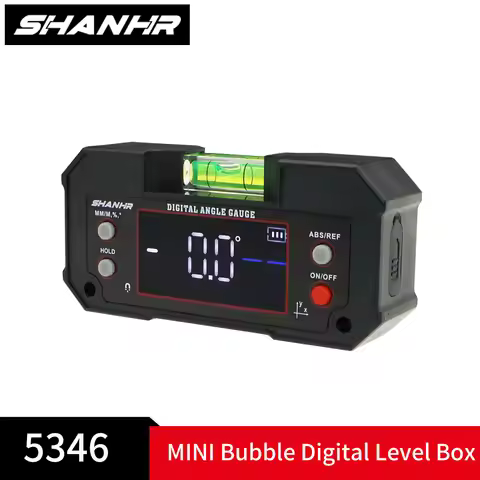 SHANHR Digital Angle Finder with Level Bubble Dual Axis Rechargable Digital Angle Gauge Magnetic Dig