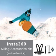 อุปกรณ์บันทึกกล้องแอคชั่นแคมเมรา Insta360อุปกรณ์กีฬาสกีสำหรับ Gopro Max Hero 9 8 7 6 Insta360 ONE R/ ONE X2 DJI Osmo
