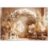 7x5ft Boho Floral Wedding Backdrop Pampas Grass Arche Door Photography Background Bridal Shower Part