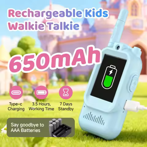 Kids Video Walkie Talkie Mini Smart Camera 2PCS Rechargeable 2-inch Screen One-Click HD Call Interco