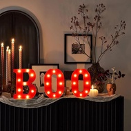 Boo Sign Light Up Halloween Decorations Indoor, Boo Decor 8.5 Inch BOO LED Marquee Letters Lights Si