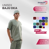 OKA SHIRT [SHORT SLEEVE + Pocket Pants] SIZE 6XL-9XL/ SCRUB SHIRT/ GUARD SHIRT/ DRILL MATERIAL/ UNIS