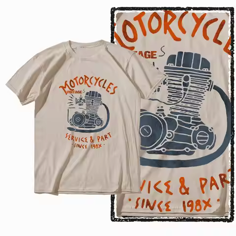 G72 Beige Cotton Men's o-neck motorcycle Graphic T-shirt | Streetwear Big Size Cool men's Tee Tshirt