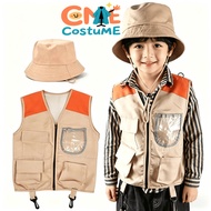 Kids Explorer Costume Explorer Vest and Hat Set Cargo vest kids Photography Vest For Toddlers Park R