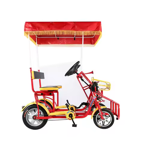 Entertainment Steel Frame Sightseeing tandem Bicycle Tourist and Recreational Vehicles Four Wheel Ad