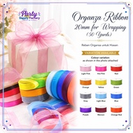 50 YARDS RIBBON ORGANZA 20 MM FOR DECORATION / REBEN ORGANSA 20MM (50 YARDS)