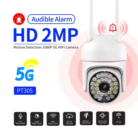 ESCAM PT305 2MP 1080P YiLot APP 2.4G&5G Full Color Wireless PTZ IP Dome Camera AI Humanoid Detection
