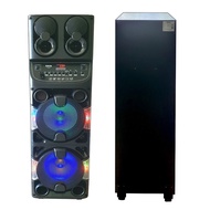 SKG ลำโพงล้อลาก 10 นิ้ว x 2 ดอก พร้อมไมค์ลอย 2 ตัว รุ่น KG-060 ไฟวิบวับ (ปิด-เปิดได้) กำลังขยาย 900