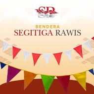 MERAH (5 meters) Red and white triangle rawis Flag colorful triangle string Flag/ Flag colorful rant