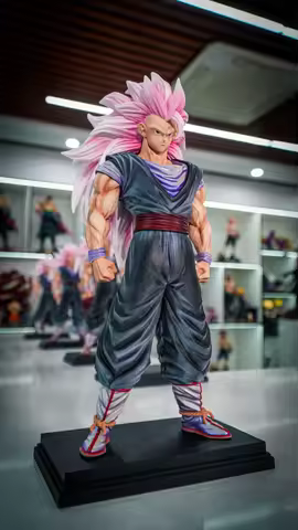 JT Studio Dragon Ball Super Saiyan Super Three Goku Pink 33CM Statue Model Handmade