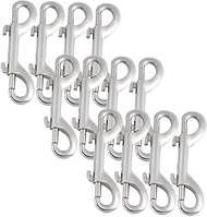 ORFOFE 12pcs Double Buckle Chain Dog Leash English Wheel Chain Clasps Bolt Snap Clip Flower Wrapping Paper Bouquet Goat Halter Card Holder for Keychain Milk Pans Zinc Alloy Chained Button