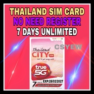 Thailand SIM Card TRUEMOVE DTAC with 7 Days UNLIMITED Internet