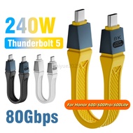 KYBD 240W 13cm Type C Data Cable Fast Charging USB C to C Short Cable 40Gbps Transfer 8K Video Sync 