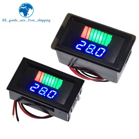 Car Battery Charge Level Indicator 12V 24V 36V 48V 60V 72V Lithium Battery Capacity Meter Tester Dis