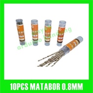 MATA 10PCS HSS Micro Drill Bits 0.8mm 0.8 mm PCB Drill Bits Twist Sharp