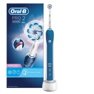 Oral B Pro 2 2000 Rechargeable Electric Toothbrush Round Oscillation Cleaning Blue Braun