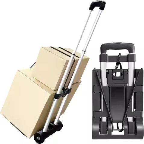 Aluminum Folding Hand Trucks,Small Folding Hand Truck Dolly with 2 Wheels,Collapsible Cart Portable 